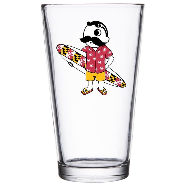 Natty Boh Surfer Dude / Pint Glass - child (1369076727924)